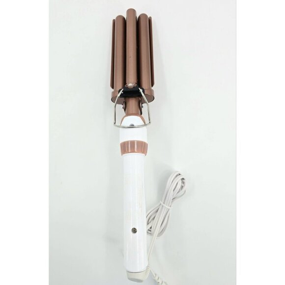 Conair Double Ceramic 3 Barrel Curling Iron Hair Waver White / Rose Gold - Picture 8 of 9